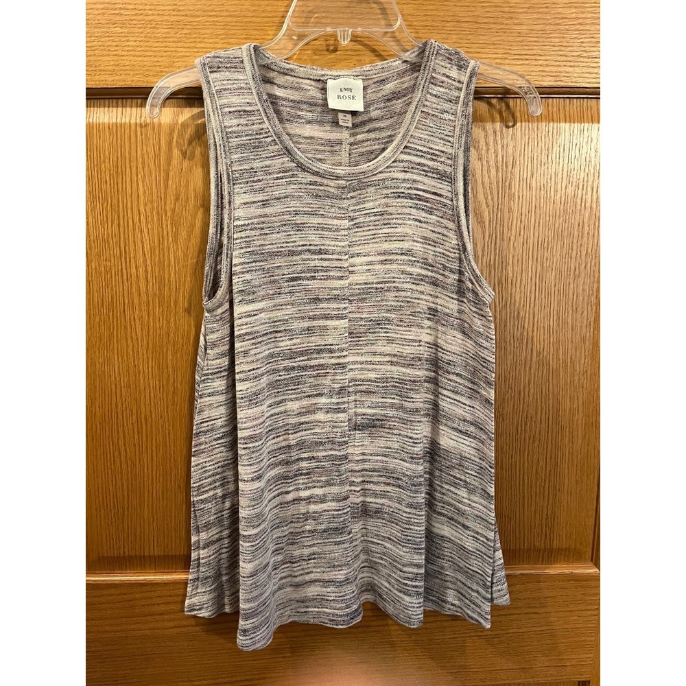 Boho Chic Coastal Grandma Earthy Minimalist Sleeveless Sweater Tank Top Size M
